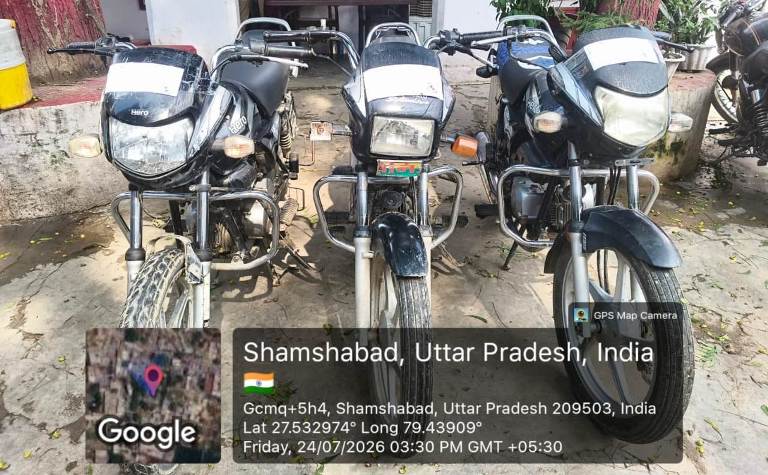 शमसाबाद पुलिस की बड़ी कार्रवाई : तीन बाल अपचारियों को चोरी की तीन बाइक सहित दबोचा